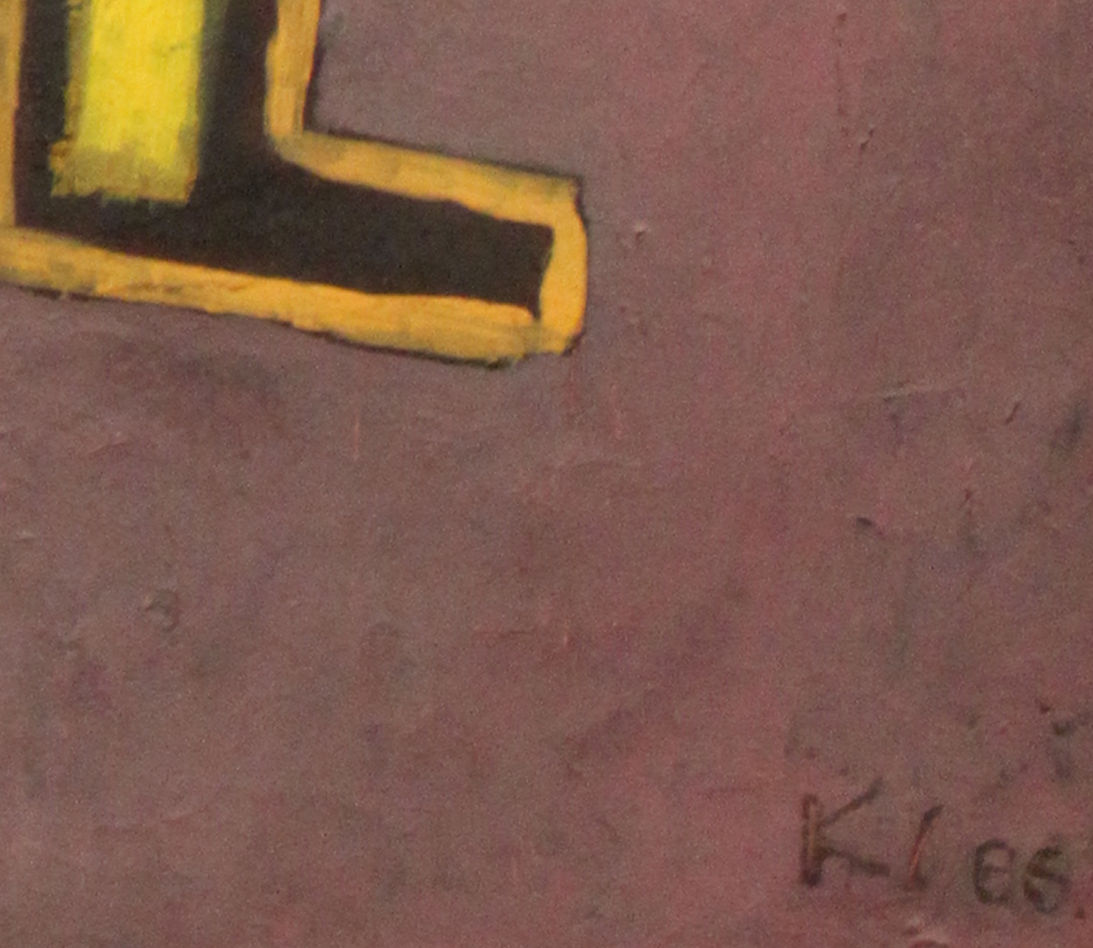 Detail 6: Signature and mottled grey field at lower right in Viaducts Break Ranks